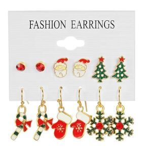 Six piece set Christmas earrings